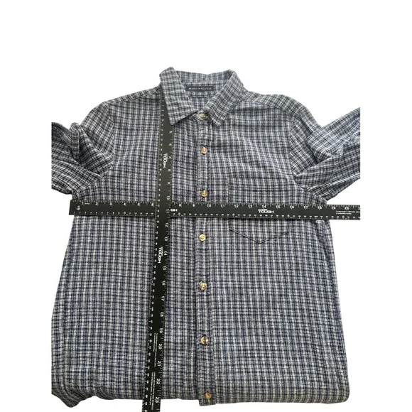 Brandy Melville Plaid Button Up Shirt Womens Blue White Long Sleeve Classic Fit - Picture 2 of 6